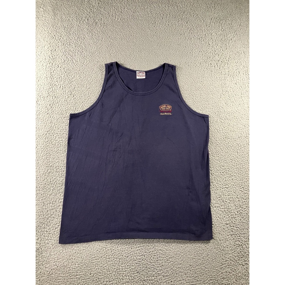 Ron Jon Surf Shop Tank Top Men XL Blue Cocoa Beach Florida Logo Thrashed Grunge